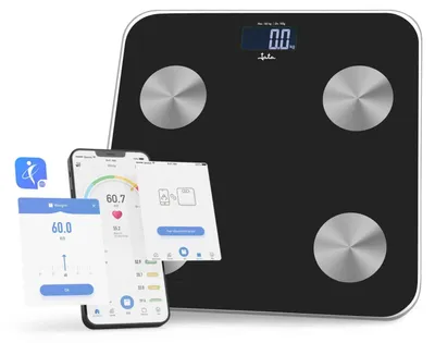 Obrázek produktu pro JATA HBAS1155, Elektronická osobní váha, 180 kg, 100 g, Černá, kg, lb, Obdélník