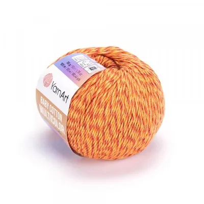 Produktbild von Yarn Art Baby Baumwolle Multicolor 5208 Orange Strickgarn