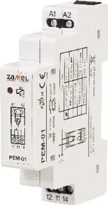 Zdjęcie produktu dla Przekaźnik elektromagnetyczny 12V AC/DC 16A, PEM-01/012, exta Zamel