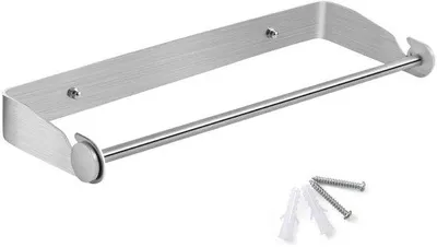Produktbild von Unyqoos® Edelstahl-Küchenrollenhalter zur Wand- und Unterbau-Montage, gebürstetes Nickel, für große Küchenrollen & Doppel-Toilettenrollen