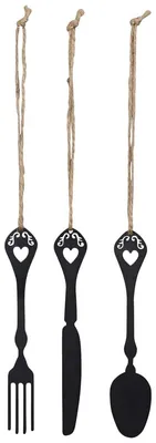 Produktbild von Hängedeko Besteck Schwarz 3er Set