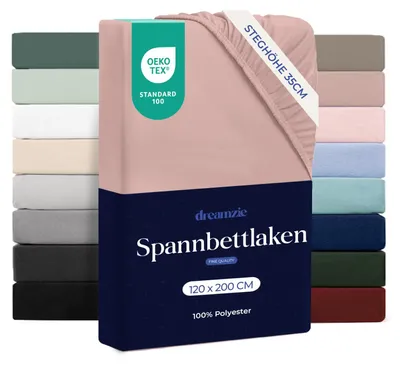 Productafbeelding van Dreamzie - Spannenlaken 120x200 cm - 100% microvezel - Hoogte rand 35 cm
