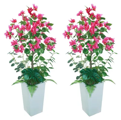 Zdjęcie produktu dla Sztuczna bugenwilla – sztuczna roślina/bonsai – wysokość 120 cm – do wnętrz – tworzywo sztuczne – stojąca – zestaw 2 sztuk – dekoracja wnętrz