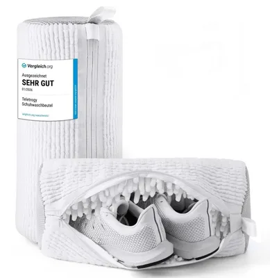 Zdjęcie produktu dla Woreczki do prania butów, 2 sztuki, do sneakersów, chronią buty, wielokrotnego użytku, z ukrytym zamkiem, białe