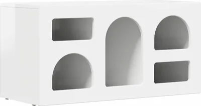 Image de Meuble TV Blanc brillant 80 x 35 x 40 cm Bois d'ingénierie
