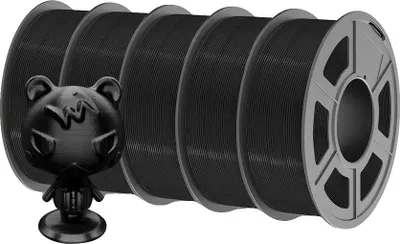 Image de filament pour imprimante 3D, TPU SILK 1,75 mm, haute flexibilité, TPU SEIDE noir