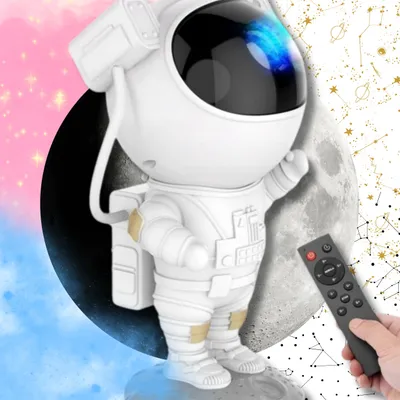 Zdjęcie produktu dla Projektor Gwiazd 2. Generacji Astronauta Mgławica Lampka Nocna Z Pilotem Zdalnego Sterowania