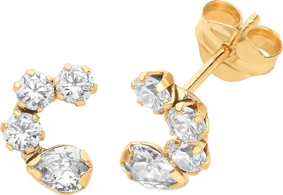 Image de Boucles d'Oreilles Femme Or 375/1000 avec Oxyde de Zirconium - 9mm*6mm; TRS36148