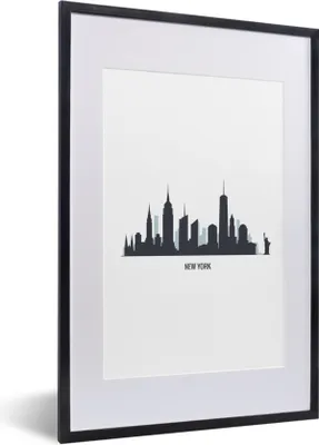 Produktbild von MuchoWow® MuchoWow® Gerahmtes Poster New York - USA - Skyline 40x60 cm - Poster mit zchwarzem Bilderrahmen - Poster in Rahmen