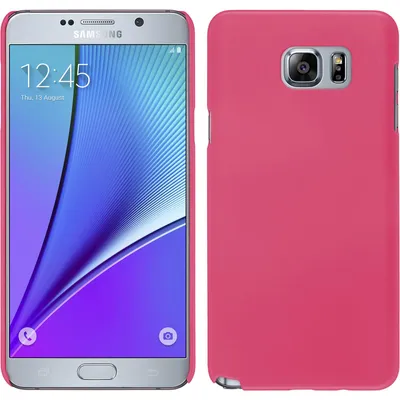 Produktbild von PhoneNatic Case kompatibel mit Samsung Galaxy Note 5 - Hülle pink gummiert Hard-case + 2 Schutzfolien