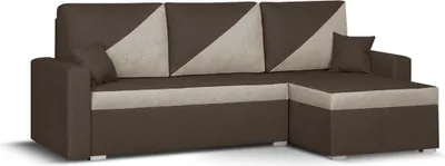 Produktbild von ASTO2 Ecksofa mit Schlaffunktion - Dunkelbraun/Beige