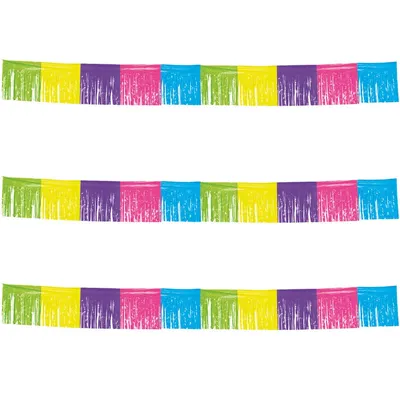 Produktbild von Folat Bunter Fransenbanner für Party-Dekoration, 10m Länge, 34cm Fransen