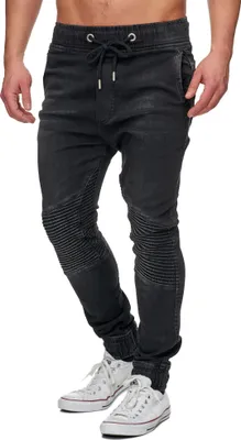 Produktbild von Tazzio Herren Jeans Regular Fit im Biker Jogger-Stil 16505 Schwarz L