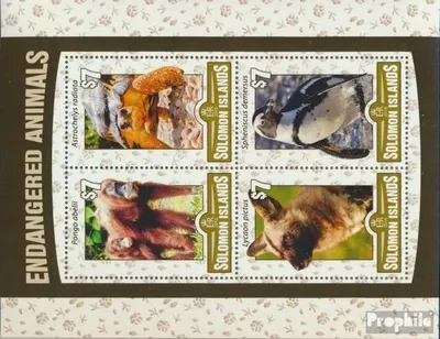 Produktbild von Briefmarken Salomoninseln 2016 Mi 3616-3619 Kleinbogen (kompl. Ausg.) postfrisch Bedrohte Tiere