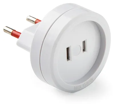 Obrázek produktu pro Famatel Eu-usa 6a 250v Ip20 Plug Adapter White One Size / EU Plug 220V White One Size