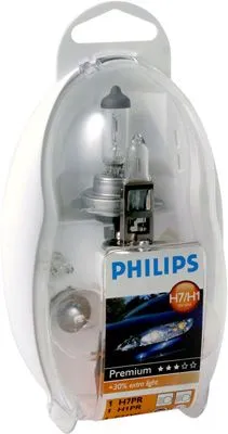 Produktbild von PHILIPS Halogen Glühlampen H1 und H7, 12V Ersatzlampen für PKW Scheinwerfer