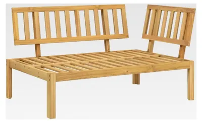 Produktbild von Ecksofa für den Garten, Palettensofa für Terrasse und Innenhof, Modulares Gartensofa mit Latten-Design, Gartenmöbel aus massivem Akazienholz