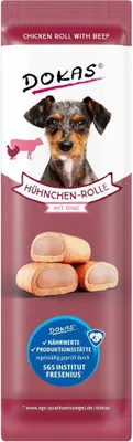Produktbild von DOKAS - Hühnchen-Rolle mit Rind 32er Pack (32 x 10g)