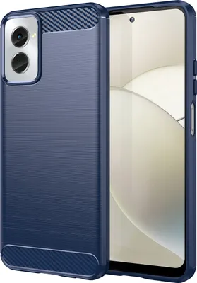 Produktbild von Hülle für Motorola Moto G Power 2024 Carbon-Faser Weich TPU Silikon Stoßfest Handyhülle Blau