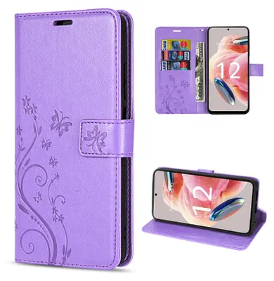 Produktbild von Handyhülle Xiaomi Redmi Note 12 5G / Poco X5 5G, Handy Tasche Wallet Case Flip Cover Lila