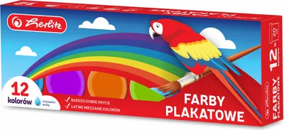 Produktbild von HERLITZ Schulplakatfarben 12 Farben à 20 ml