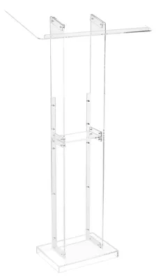 Imagen del producto de VEVOR Soporte de Podio de Acrílico Altura de 126,5 cm Atril de Pie Portátil con Superficie de Lectura 60 x 40 cm, Estante de Almacenamiento para Aulas, Bodas, Conferencias, Discursos, Conciertos