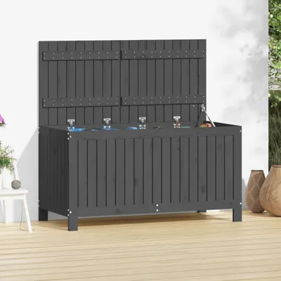 Obrázek produktu pro Zahradní truhla šedá 121x55x64 cm z masivního borovicového dřeva - Zahradní truhly DE5279514 1ks