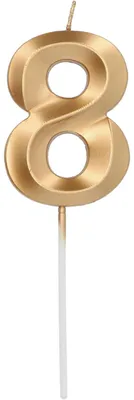 Immagine prodotto di Candela cifra glamour / numero 8 oro metallizzato