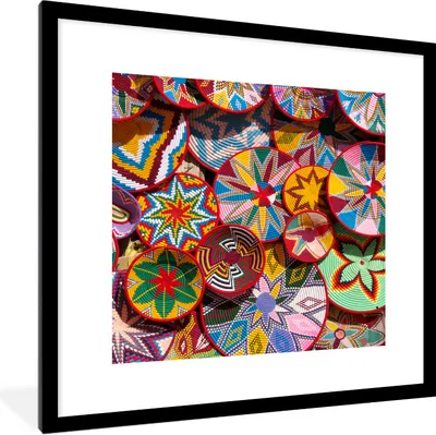 Produktbild von MuchoWow® Gerahmtes Poster Kreis - Muster - Farben 40x40 cm - Poster mit Schwarzem Bilderrahmen Wandposter Rahmen Foto Bilder - Poster - Plakat im Rahmen