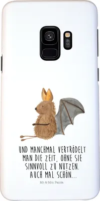 Produktbild von Mr. & Mrs. Panda Samsung Galaxy S9 Handyhülle Fledermaus Sitzen - Weiß - Geschenk, Lustige Sprüche, Entspannen, Fledermäuse, Cover, Hülle, Smartphone, Handy Schutzhülle