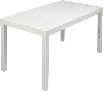 Produktbild von Saturnia Gartentisch Sumatra rechteckig aus weißem Harz mit Holzeffekt 138x80x72 cm