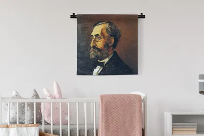 Produktbild von MuchoWow® Wandteppich Wandbehang Porträt von Adolphe Monet - Claude Monet 60x60 cm Tapisserie Dekoration Wandtuch - Dekorationen - Wand Decke