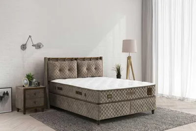 Produktbild von Bambi Bambi Bamboo Sleep Boxspringbett-Set H3 Matratze Kopfteil Bettkästen, 140 / 200