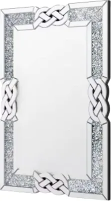 Image de Miroir mural en cristal XL - 100x70cm - Droit - Pour le salon et la chambre à coucher - Debout ou Suspendu