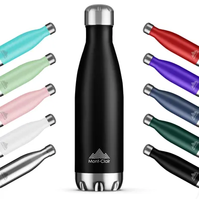 Isolierflasche aus Edelstahl 1 L, schwarz, auslaufsicher