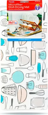 Produktbild von Abtropfmatte Geschirrspülen - Muster für Kochgeschirr - Mikrofaser - 38x51CM - Abtropfmatte Geschirr - Abtropfmatte