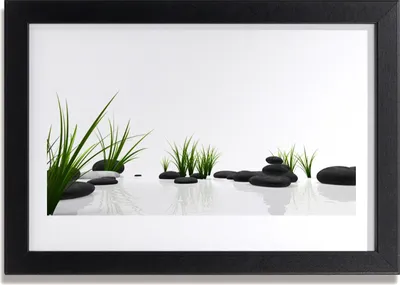 Produktbild von Bild 30x20 MDF-Rahmen Wandkunst Steine ​​Grass Kunst
