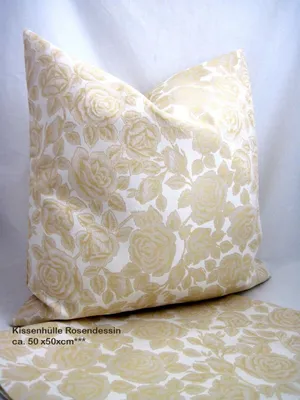 Produktbild von Kissenhülle Rosen creme - champagnerfarben ca. 50 x 50 cm