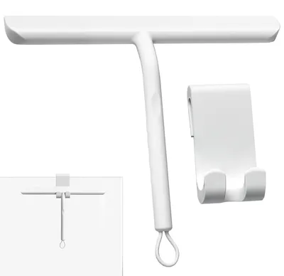 Obrázek produktu pro Silikonová stěrka na sprchu Vinabo, 28 cm, s háčkem, celistvá konstrukce bez škrábanců