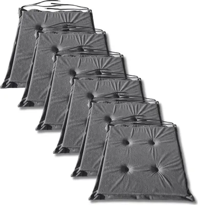 Obrázek produktu pro Sada 6 ks polštářů na židli 40x40x3 cm vzor 1008 - pohodlné sedáky pro kuchyň a jídelnu
