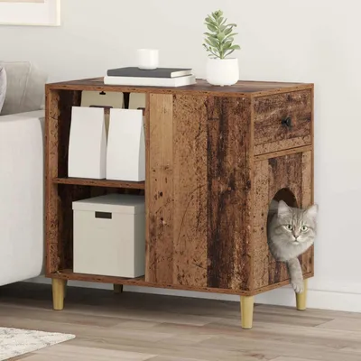 Produktbild von "Schlussverkauf" Katzenhaus moderne - Max. Gewicht: 60 kg - Altholz 72x42,5x70 cm Holzwerkstoff  C15718