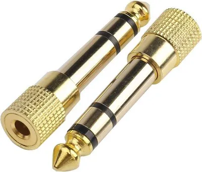 Productafbeelding van Professionele 6,35 mm naar 3,5 mm jack adapter voor stereo audio, 2 stuks