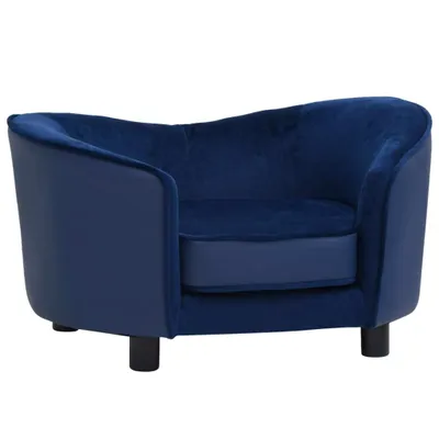Produktbild von Hundesofa Blau 69x49x40 cm Plüsch und Kunstleder
