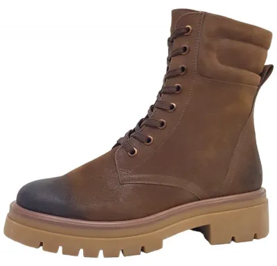 Imagen del producto de Zapatos de mujer de la marca Marco Tozzi, tipo bota con cordones, color marrón, para uso casual