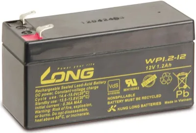 Zdjęcie produktu dla KUNG LONG Akumulator kwasowo-ołowiowy WP1.2-12, 12 V-/1,2 Ah