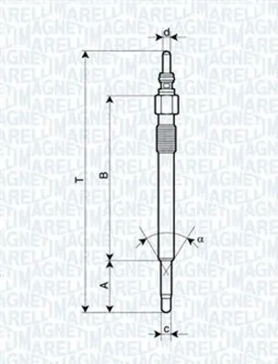 Produktbild von MAGNETI MARELLI 062900050304 Diesel Glühkerze für VW LT 28-46 II Kastenwagen (2DA, 2DD, 2DH)