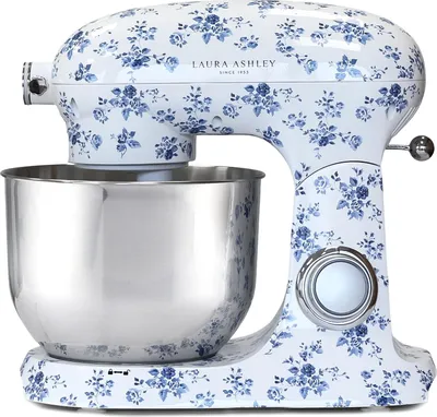 Image de Laura Ashley Robot Pâtissier 6L - 1800W - Bol en Acier Inoxydable - Tête Inclinable - Avec Accessoires - Robot de Cuisine Multifonction