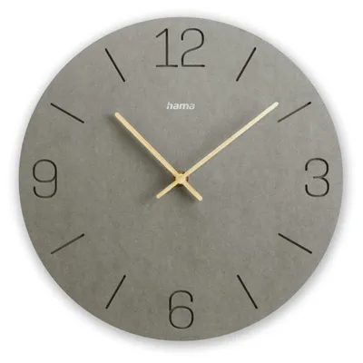 Immagine prodotto di Orologio da parete Hama "Kreta", orologio al quarzo, analogico, MDF, numeri incisi, Ø 30 cm, grigio