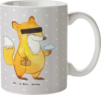 Produktbild von Mr. & Mrs. Panda Tasse Datenschutzbeauftragter Herz - Grau Pastell - Geschenk, Datenschützer, Zensiert, Kaffeebecher, kaffeetasse bedruckt, Datenschutz, Becher, Teetasse