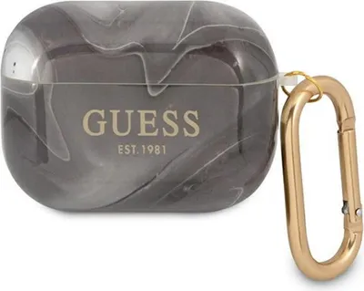 Produktbild von Guess GUAPUNMK AirPods Pro Cover schwarz/schwarz Marble Collection